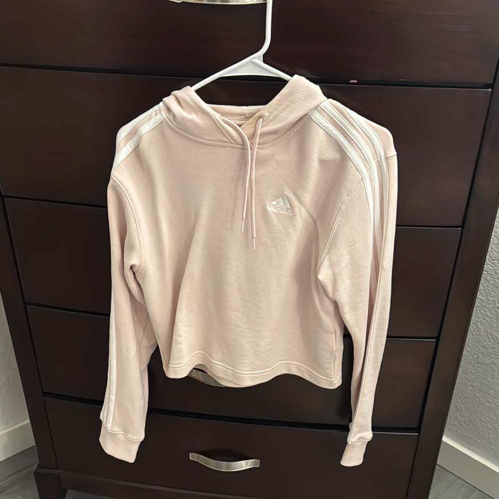 Adidas Pink Cropped Hoodie